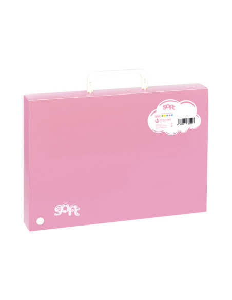 CARTERA MALETIN CON ASA CARCHIVO SOFT PP 4 CMS ROSA PASTEL