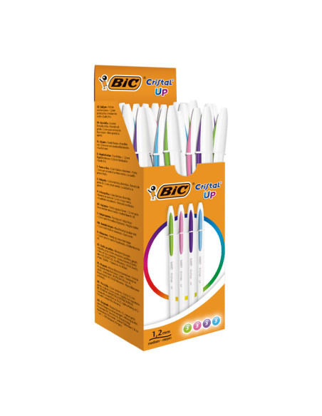 CAJA 20 BOLÍGRAFOS BIC CRISTAL UP COLORES FUN