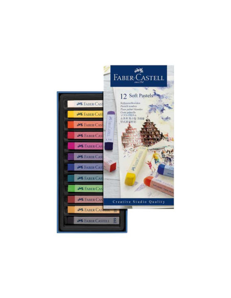 ESTUCHE 12 PASTELES BLANDOS FABER-CASTELL