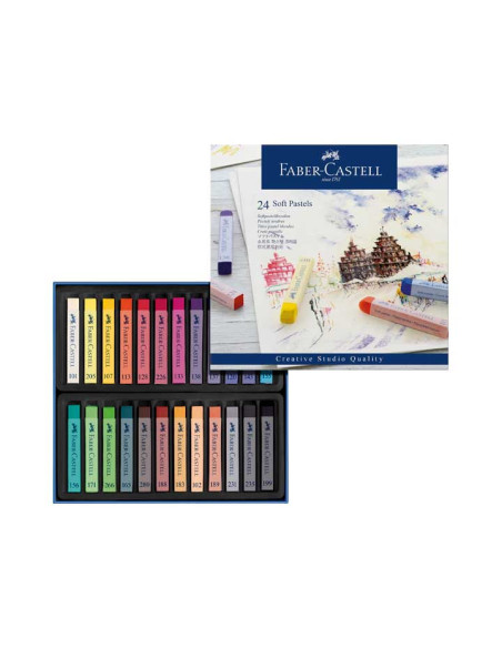 ESTUCHE 24 PASTELES BLANDOS FABER-CASTELL