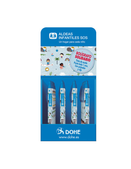 EXPOSITOR 16 BOLÍGRAFOS DOHE ALDEAS INFANTILES SOS