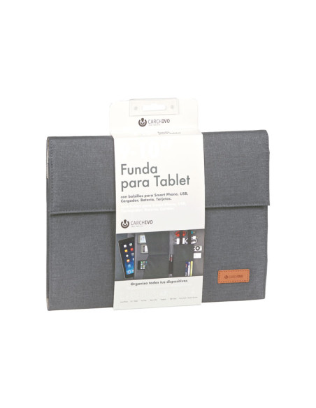 FUNDA TABLET CARCHIVO VENTURE 101  UNIVERSAL CON SOLAPA GRIS