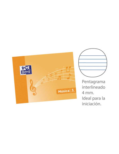 LIBRETA DE MÚSICA OXFORD 5 PENTAGRAMAS