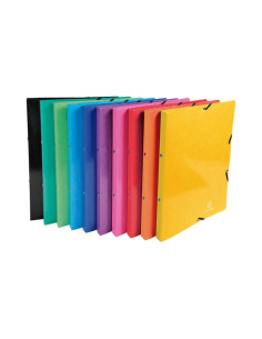 PACK 20 CARPETAS EXACOMPTA IDERAMA CON GOMAS 4 ANILLAS 15mm