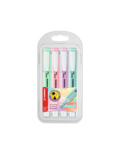 ESTUCHE 4 MARCADORES FLUORESCENTES STABILO SWING COOL PASTEL 1