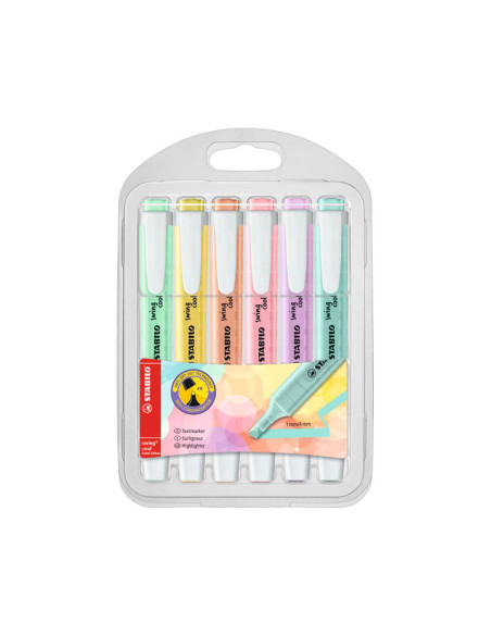 STABILO MARCADOR FLUORESCENTE SWING COOL PASTEL CSURTIDOS BLÍSTER 6 UD