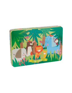 APLI PUZZLE TEMÁTICA LA JUNGLA 24 PIEZAS CAJA METÁLICA 3 AÑOS