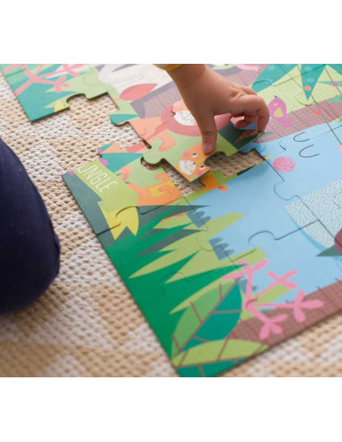 APLI PUZZLE TEMÁTICA LA JUNGLA 24 PIEZAS CAJA METÁLICA 3 AÑOS