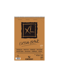 BLOC DE DIBUJO CANSON XL CROQUIS EXTRA BLANCO CON ESPIRAL GRANO FINO A4 90g 120h