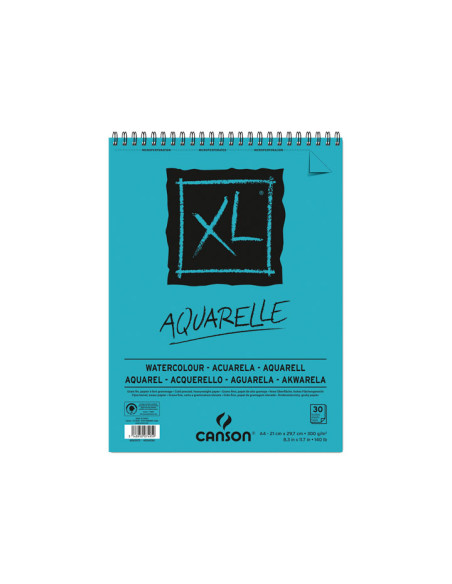BLOC 30h CANSON DE DIBUJO AQUARELLE XL 300gr A4 ESPIRAL