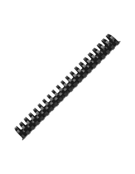 CANUTILLO PLASTICO FELLOWES 21 anillas paso US NEGRO 32 mm OVALADO CAJA de 50