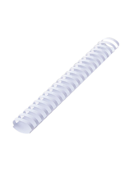 CANUTILLO PLASTICO FELLOWES 21 anillas paso US BLANCO 45 mm OVALADO CAJA de 50