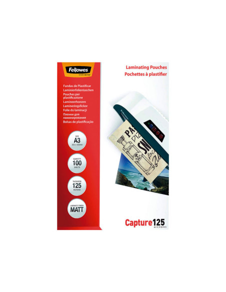 PACK 100 FUNDAS DE PLASTIFICAR FELLOWES MATE A3 125 MICRAS