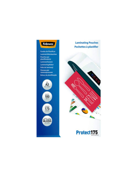 PACK 100 FUNDAS DE PLASTIFICAR FELLOWES BRILLO A3 175 MICRAS