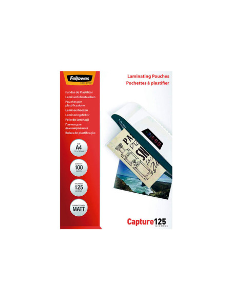 PACK 100 FUNDAS DE PLASTIFICAR FELLOWES MATE A4 125 MICRAS