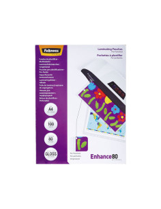 PACK 100 FUNDAS DE PLASTIFICAR FELLOWES TALADRADAS 80 MICRAS 228x303mm