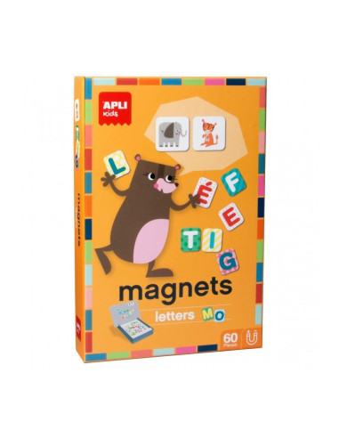 CAJA 60 IMANES APLI KIDS MAGNETS LETRAS