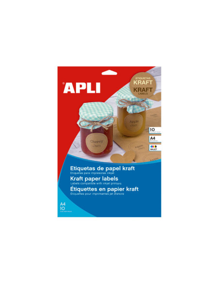 ETIQUETAS ADHIMPRAPLI KRAFT CAJA 10h OVALADA 635x423 mm 180uds