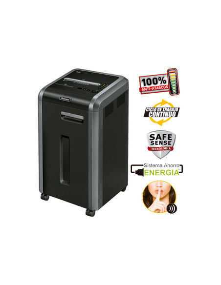 DESTRUCTORA FELLOWES 225i 20h TIRAS Nvseg2 - tira 58mm ancho 240mm dep60L