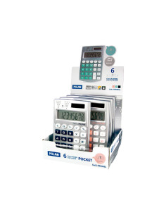 EXPOSITOR 6 CALCULADORAS MILAN POCKET SILVER