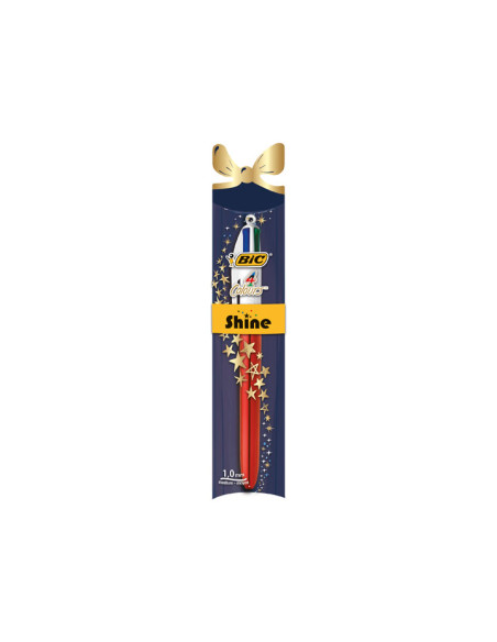 BOLÍGRAFO BIC 4 COLORES SHINE RED