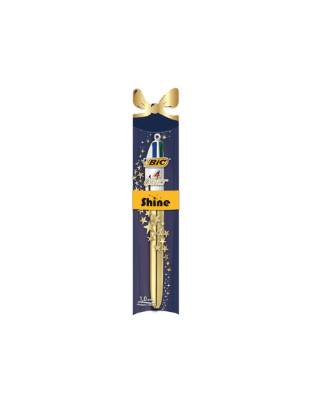 BOLÍGRAFO BIC 4 COLORES SHINE GOLD