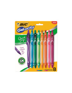 BLÍSTER 8 ROLLERS BIC GELOCITY QUICK DRY