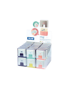 MILAN GOMA 430 MIGA DE PAN CON FUNDA SILVER 4 COLORES 34X32X19 CM -EXPOSITOR 30U-