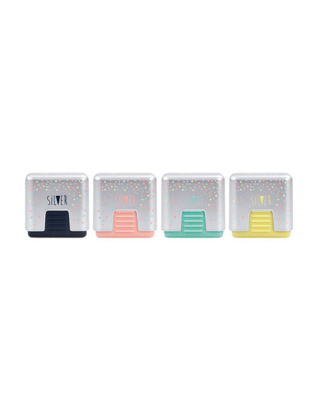 MILAN GOMA 430 MIGA DE PAN CON FUNDA SILVER 4 COLORES 34X32X19 CM -EXPOSITOR 30U-