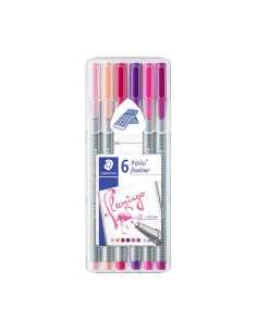 ESTUCHE 6 ROTULADORES STAEDTLER TRIPLUS FINELINER 334 MY FLAMINGO