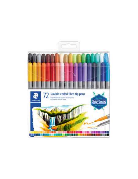 ESTUCHE 72 ROTULADORES STAEDTLER DOBLE PUNTA 3200