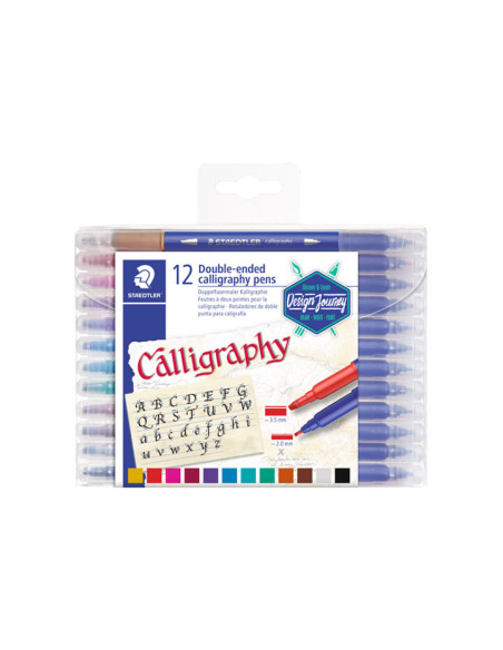 ESTUCHE 12 ROTULADORES STAEDTLER CALLIGRAPH DUO 3005
