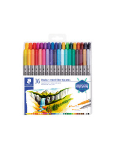 ESTUCHE 36 ROTULADORES STAEDTLER DOBLE PUNTA 3200