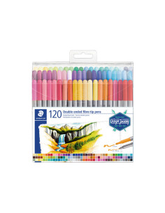 ESTUCHE 120 ROTULADORES STAEDTLER DOBLE PUNTA 3200