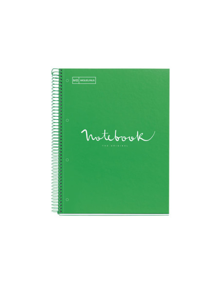 BLOC MIQUELRIUS EMOTIONS NOTEBOOK 1 microtapa EXTRA A4 80h 90g CUADRIC5x5 VERDE