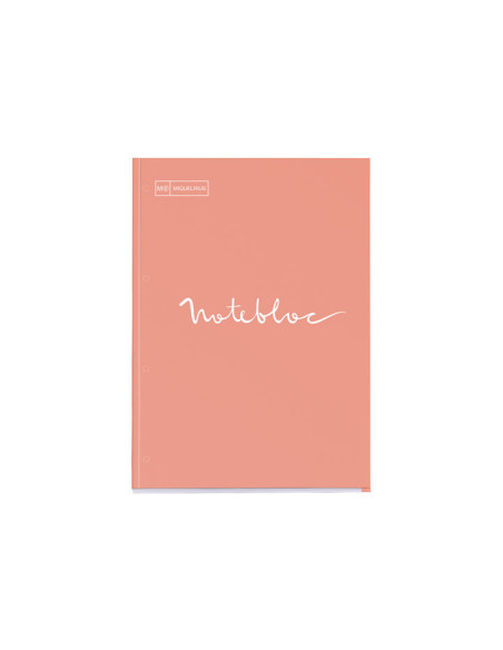 RECAMBIO MIQUELRIUS EMOTIONS NOTEBOOK 1 A4 80h  90g RECICLADO ENCOLADO 4 TALADROS CUADRIC5x5 MELOCOTON