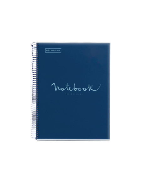 BLOC MIQUELRIUS EMOTIONS NOTEBOOK 1 microtapa PP A4 80h 90g CUADRIC5x5 MARINO
