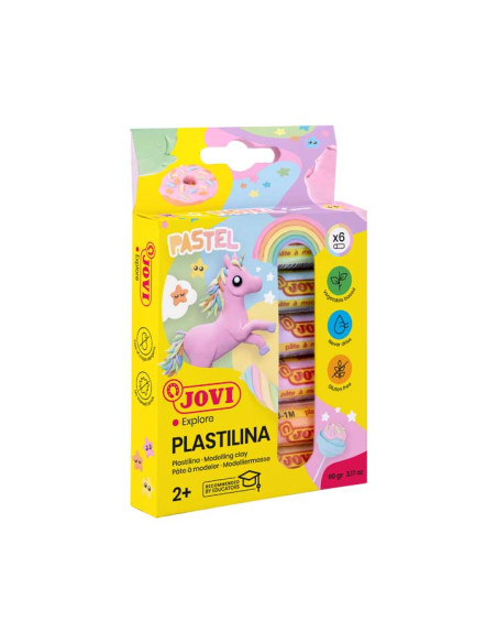 CAJA 6 TUBOS PLASTILINA JOVI PASTEL 15gr