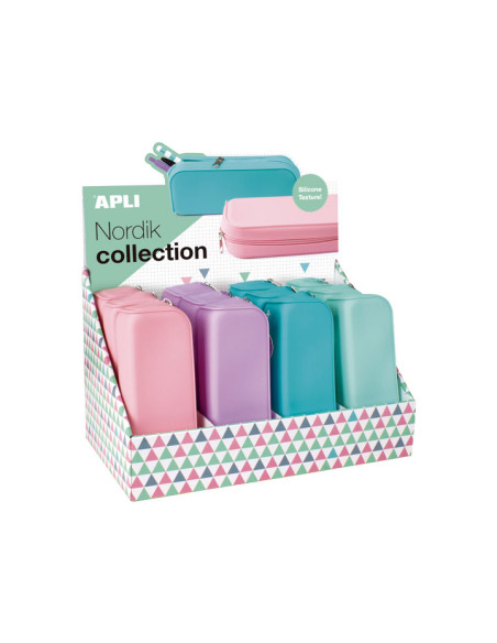 APLI PORTATODO DE SILICONA NORDIK COLLECTION COLORES SURTIDOS -EXPOSITOR 12U-