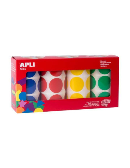 PACK 4 ROLLOS GOMETS APLI KIDS CIRCULARES Ø33mm