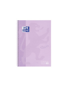 OXFORD CUADERNO TOUCH EUROPEANBOOK 1 WRITE&ERASE 80H A4 5X5MM MICROPERFORADO TEXTRADURA MALVA PASTEL