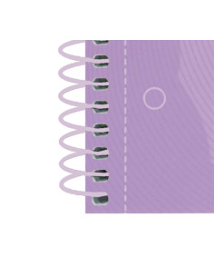 OXFORD CUADERNO TOUCH EUROPEANBOOK 1 WRITE&ERASE 80H A4 5X5MM MICROPERFORADO TEXTRADURA MALVA PASTEL 2