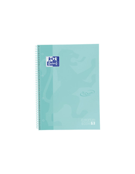 OXFORD CUADERNO TOUCH EUROPEANBOOK 1 WRITE&ERASE 80H A4 5X5MM MICROPERFORADO TEXTRADURA MENTA PASTEL