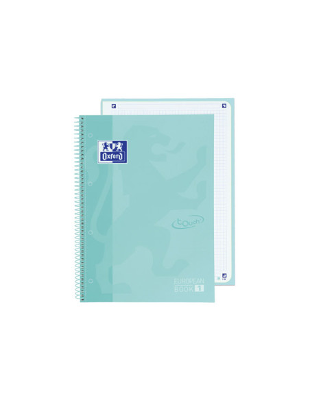 OXFORD CUADERNO TOUCH EUROPEANBOOK 1 WRITE&ERASE 80H A4 5X5MM MICROPERFORADO TEXTRADURA MENTA PASTEL