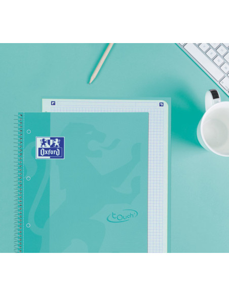 OXFORD CUADERNO TOUCH EUROPEANBOOK 1 WRITE&ERASE 80H A4 5X5MM MICROPERFORADO TEXTRADURA MENTA PASTEL