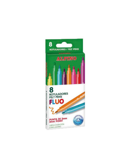 ROTULADOR FIBRA ALPINO STANDARD FLUO ESTUCHE de 8