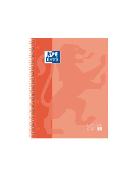 OXFORD CUADERNO CLASSIC EUROPEANBOOK 1 WRITE&ERASE 80H A4 5X5MM MICROPERFORADO TEXTRADURA MELOCOTON