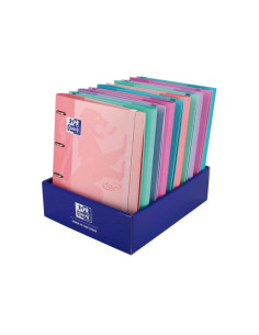 EXPOSITOR 10 CARPETAS OXFORD EUROPEANBINDER TOUCH A4 COLORES PASTEL 5x5 100h