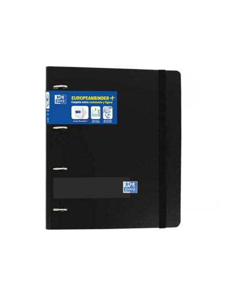 OXFORD CARPETA ANILLAS 4X35MM LIVE&GO EUROPEANBINDER CRECAMBIO A4 5X5 TAPA POLYFOAM NEGRO