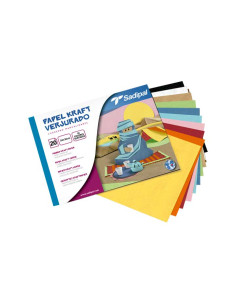CUADERNO 20h PAPELES KRAFT VERJURADOS SADIPAL 32x24cm